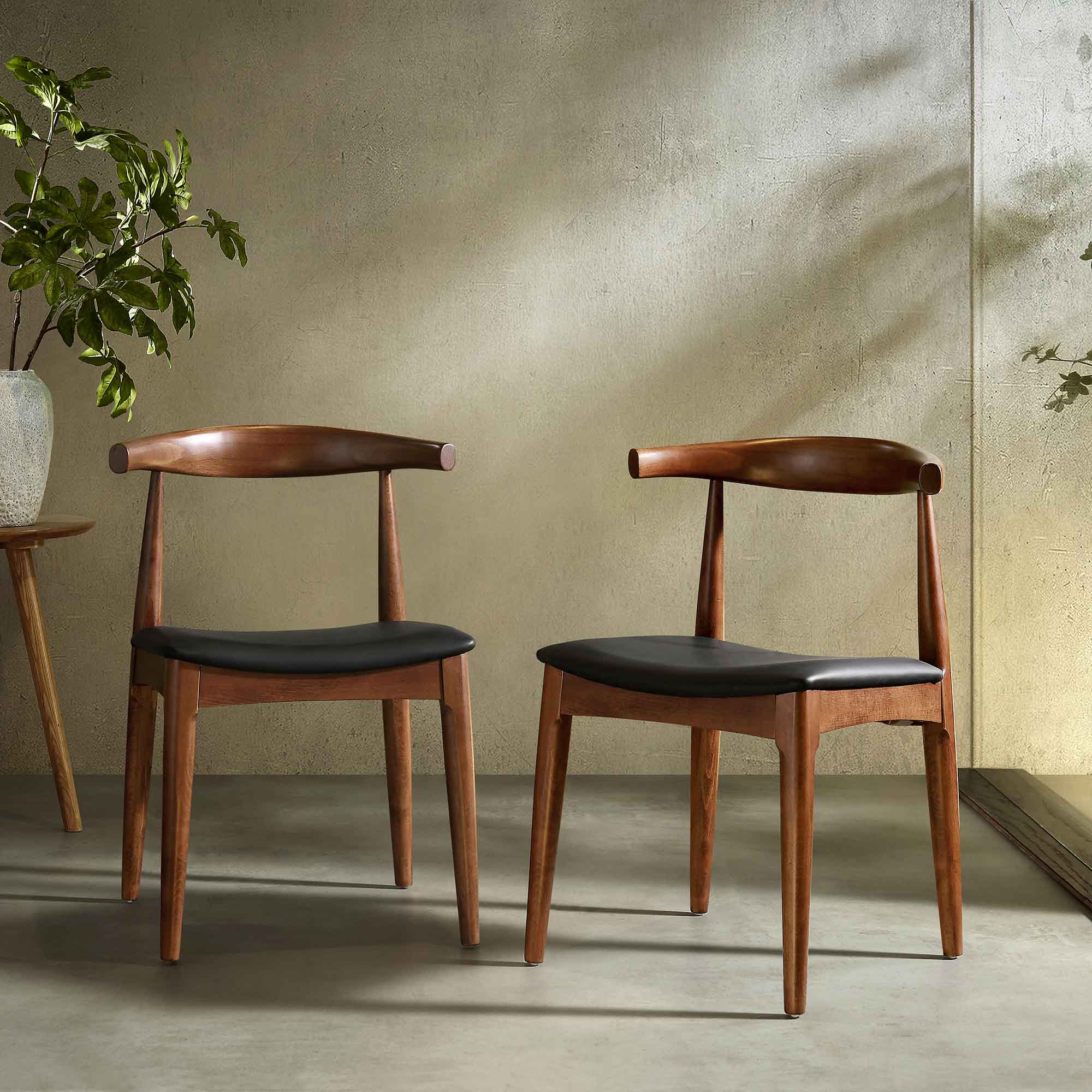 Modern Walnut Dining Chairs ALLFONIS Set Of 2 Black Rattan Dining modern-walnut-dining-chairs-allfonis-set-of-2-black-rattan-dining