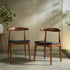 Arley Set of 2 Beech Wood Dining Chairs, Walnut and Black