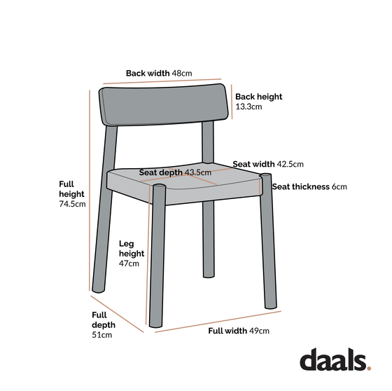 Ditton Set of 2 Elm Wood and Jute Dining Chairs, Natural