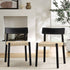 Ditton Set of 2 Elm Wood and Jute Dining Chairs, Black - daals