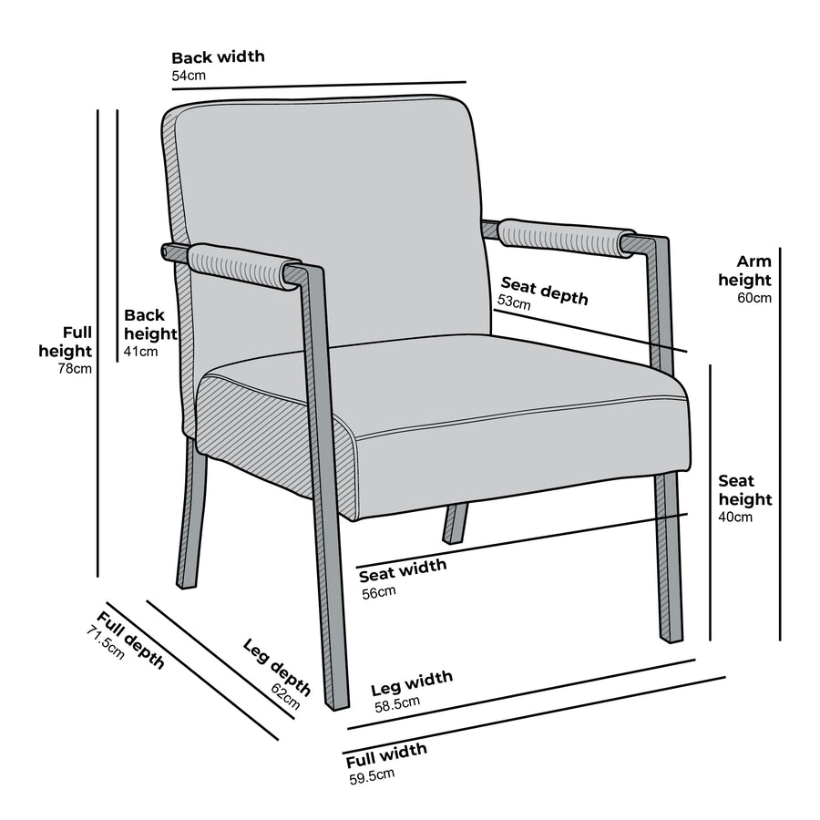 Hatton Steel Frame Boucle Accent Chair (Grey)