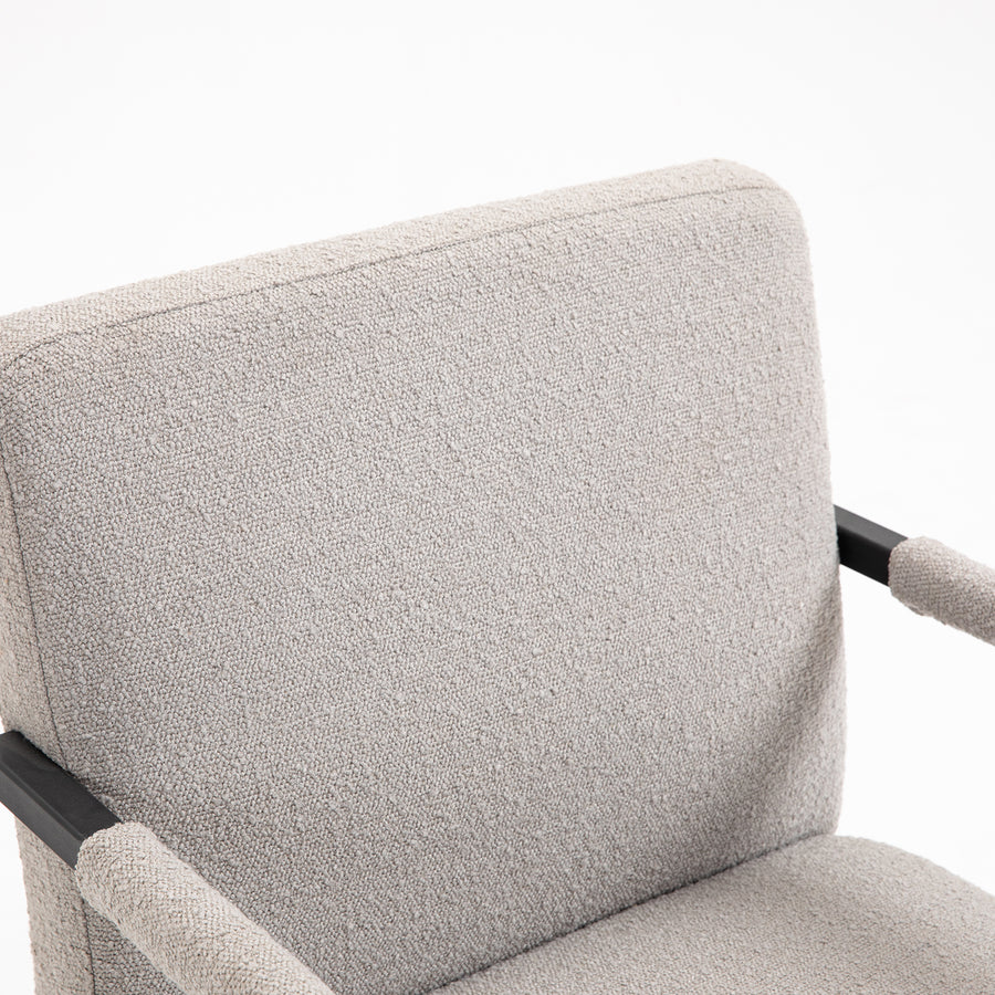 Hatton Steel Frame Boucle Accent Chair (Grey)