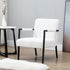 Hatton Steel Frame Boucle Accent Chair (White) - daals
