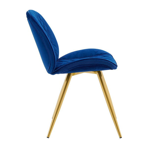 Set of 2 Cosford Diamond Stitch Dining Chairs (Blue Velvet)