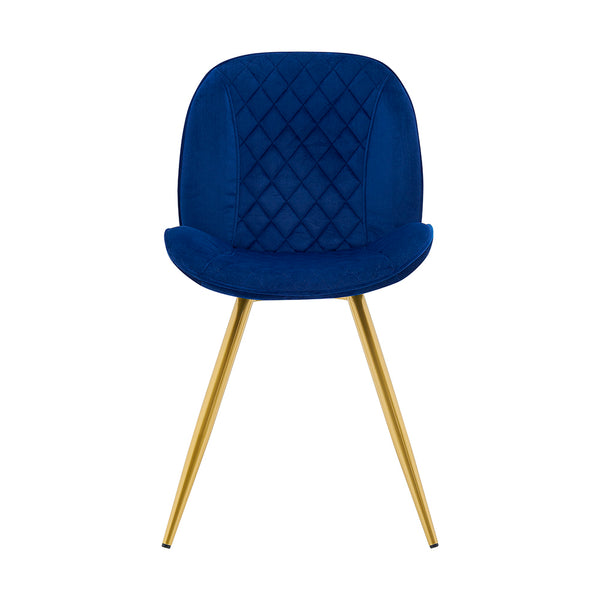 Set of 2 Cosford Diamond Stitch Dining Chairs (Blue Velvet)
