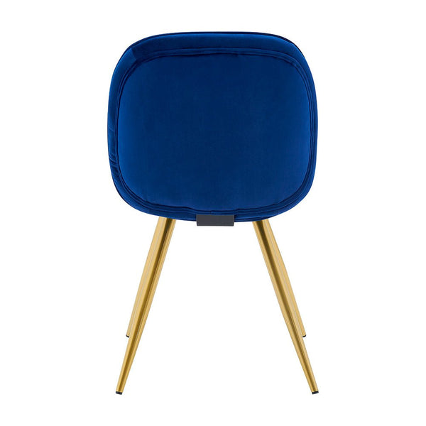 Set of 2 Cosford Diamond Stitch Dining Chairs (Blue Velvet)