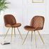 Set of 2 Cosford Diamond Stitch Dining Chairs (Vintage Tan Leather Effect Fabric)