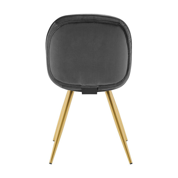 Set of 2 Cosford Diamond Stitch Dining Chairs (Grey Velvet)