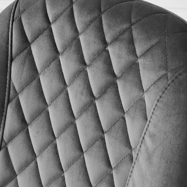 Set of 2 Cosford Diamond Stitch Dining Chairs (Grey Velvet)