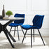 Set of 2 Ampney Velvet Diamond Stitch Dining Chairs with Metal Legs (Blue Velvet) - daals