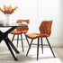 Set of 2 Ampney Diamond Stitch Orange Velvet Dining Chair Set of 2 with Metal Legs - daals