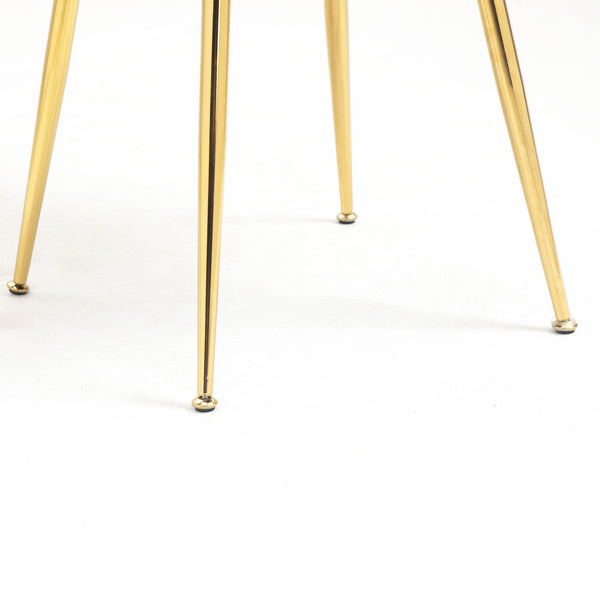Milverton Pair of 2 Velvet Dining Chairs with Golden Chrome Legs (Teal)