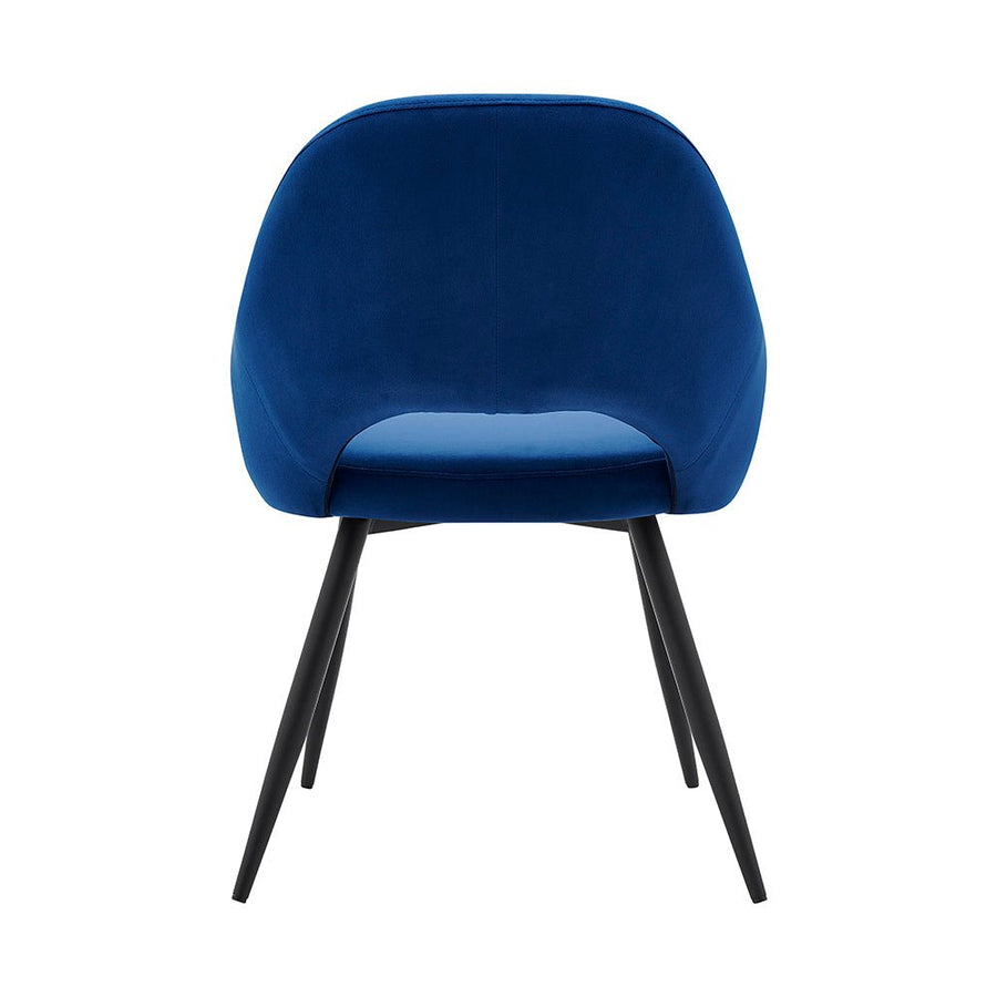 Belvoir Velvet Dining Chair with Metal Legs (Blue Velvet)