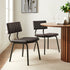 Charlecote Set of 2 Fluted Dining Chairs (Dark Brown PU) - daals