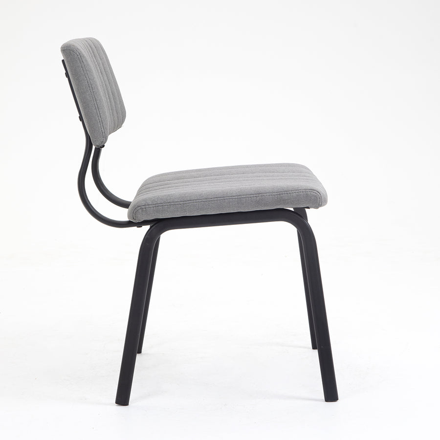 Charlecote Set of 2 Fluted Dining Chairs (Light Grey Linen)
