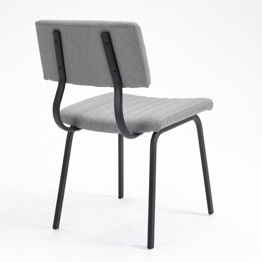 Charlecote Set of 2 Fluted Dining Chairs (Light Grey Linen)