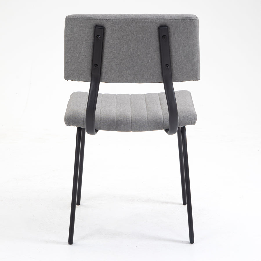 Charlecote Set of 2 Fluted Dining Chairs (Light Grey Linen)