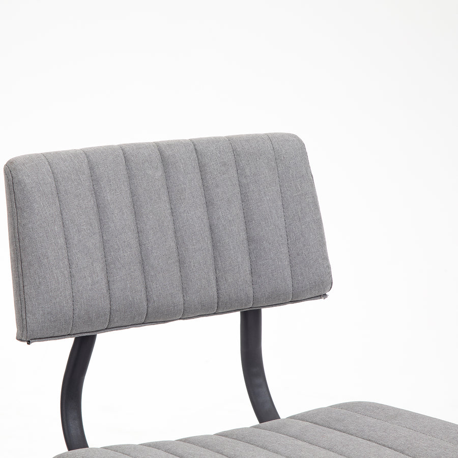 Charlecote Set of 2 Fluted Dining Chairs (Light Grey Linen)