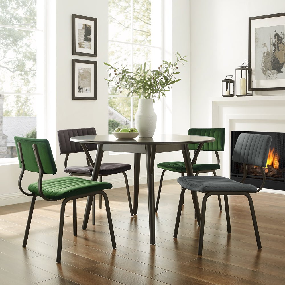 Fluted Chair Charlecote Set of 2 Fluted Dining Chairs (Dark Brown PU) | daals