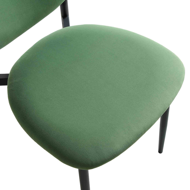 Kelmarsh Set of 2 Grass Green Velvet Upholstered Dining Chairs daals