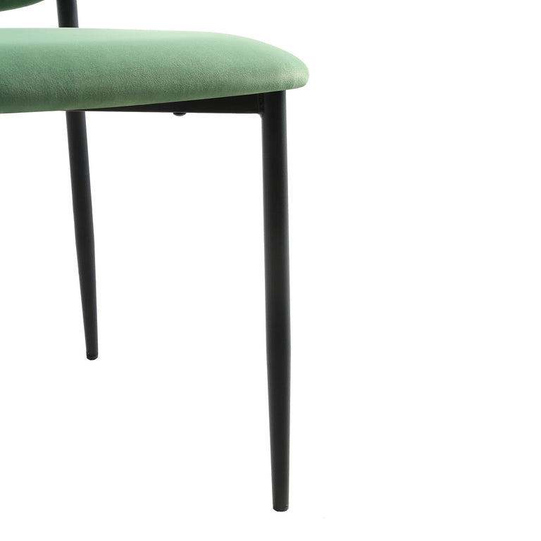 Kelmarsh Set of 2 Grass Green Velvet Upholstered Dining Chairs daals