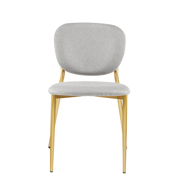 Kelmarsh Set of 2 Light Grey Fabric Upholstered Dining Chairs