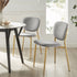 Kelmarsh Set of 2 Light Grey Fabric Upholstered Dining Chairs - daals