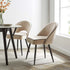 Oakley Set of 2 Champagne Velvet Upholstered Dining Chairs with Contrast Piping - daals