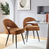 Oakley Set of 2 Cognac Colour Vegan Leather Upholstered Dining Chairs with Piping - daals