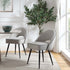 Oakley Set of 2 Grey Boucle Upholstered Dining Chairs with Piping - daals