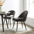 Oakley Set of 2 Dark Grey Velvet Upholstered Dining Chairs with Piping - daals