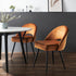 Oakley Set of 2 Orange Velvet Upholstered Dining Chairs with Contrast Piping - daals