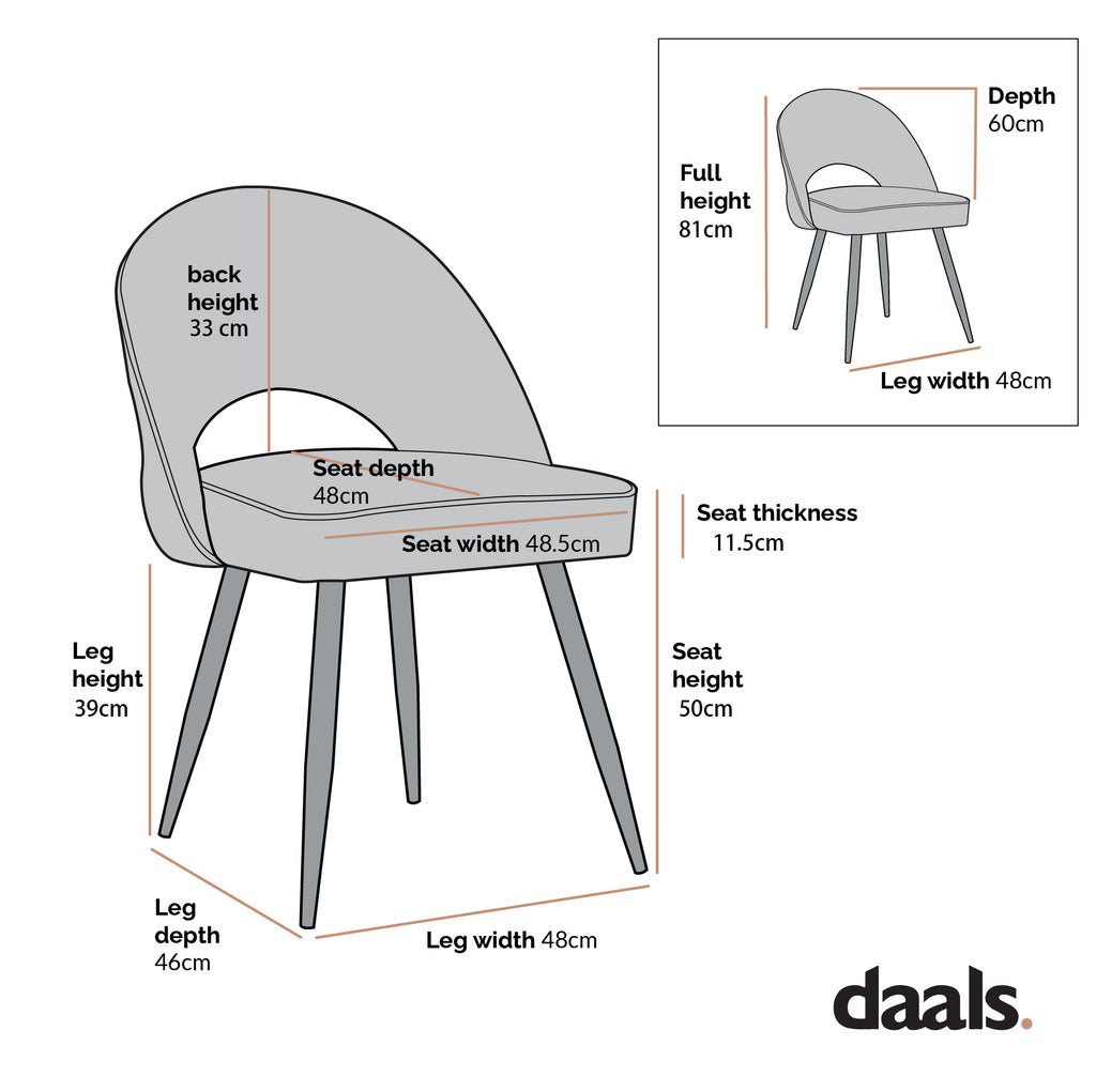 Oakley Set of 2 White Boucle Upholstered Dining Chairs with Piping | daals