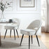 Oakley Set of 2 White Boucle Upholstered Dining Chairs with Piping - daals