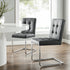 Keyston Set of 2 Dark Grey PU Leather Upholstered Dining Chairs with Chrome Legs - daals