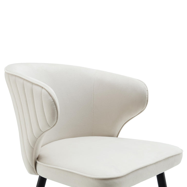 Langham Set of 2 Champagne Velvet Upholstered Carver Dining Chairs daals