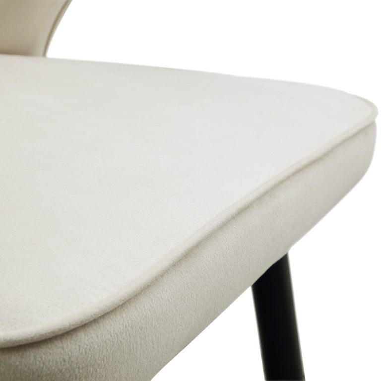 Langham Set of 2 Champagne Velvet Upholstered Carver Dining Chairs daals