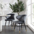 Langham Set of 2 Grey Velvet Upholstered Carver Dining Chairs - daals