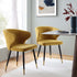 Langham Set of 2 Mustard Velvet Upholstered Carver Dining Chairs - daals