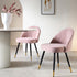 Miyae Set of 2 Pleated Pale Pink Velvet Upholstered Dining Chairs - daals