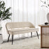 Oakley Champagne Velvet Upholstered 3 Seater Dining Bench with Contrast Piping - daals