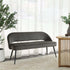Oakley Dark Grey Velvet Upholstered 3 Seater Dining Bench with Contrast Piping - daals