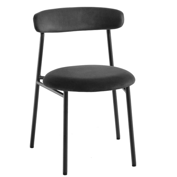 Donna Set of 2 Charcoal Velvet Dining Chairs