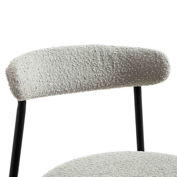 Donna Set of 2 Light Grey Boucle Dining Chairs