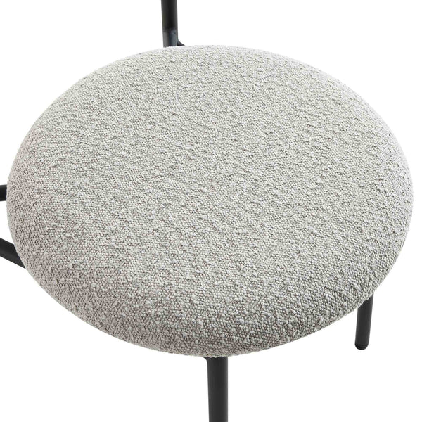Donna Set of 2 Light Grey Boucle Dining Chairs