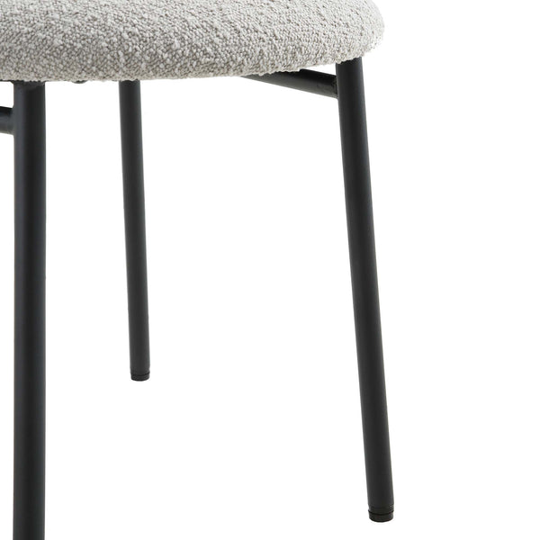 Donna Set of 2 Light Grey Boucle Dining Chairs