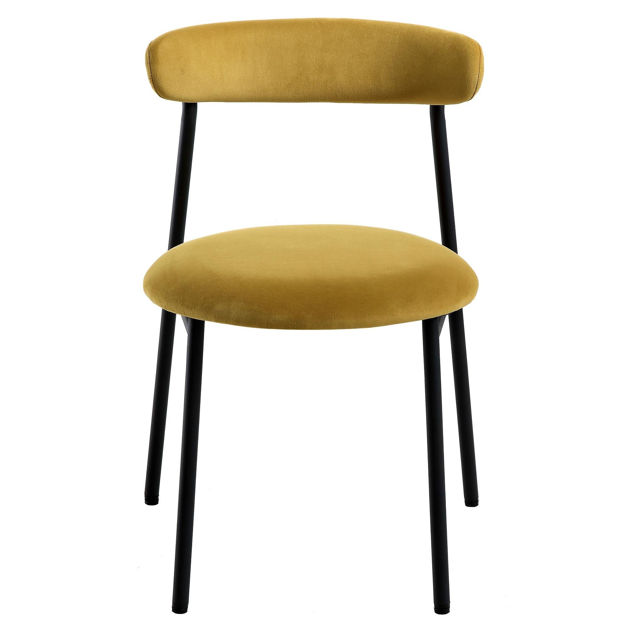 Donna Set of 2 Mustard Yellow Velvet Dining Chairs