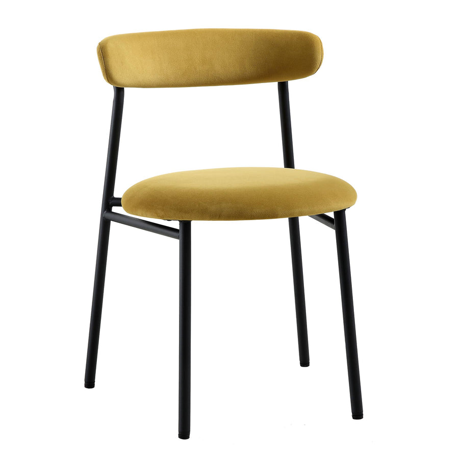 Donna Set of 2 Mustard Yellow Velvet Dining Chairs