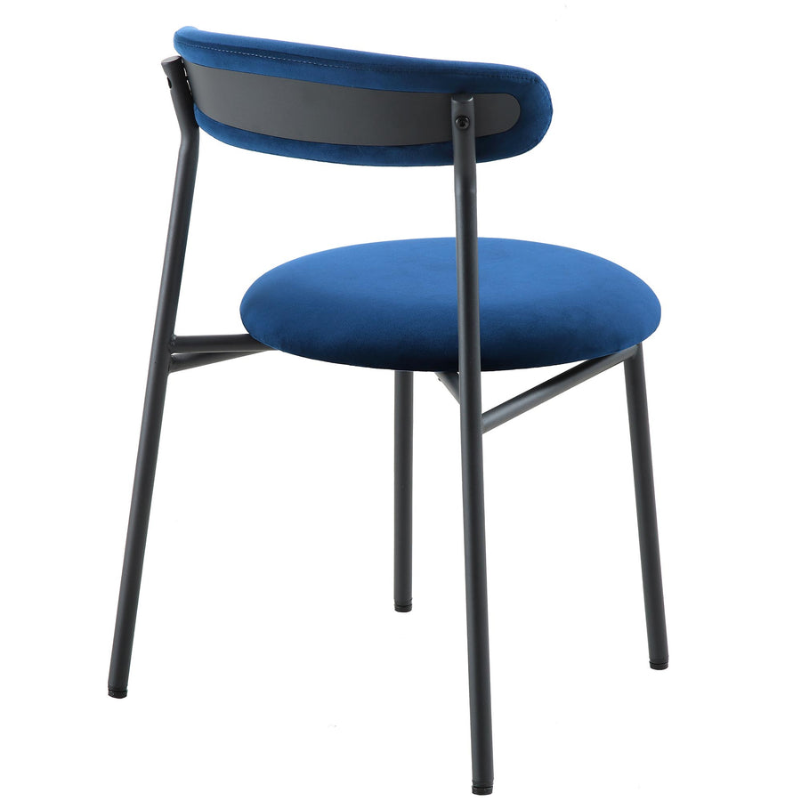 Donna Set of 2 Navy Blue Velvet Dining Chairs