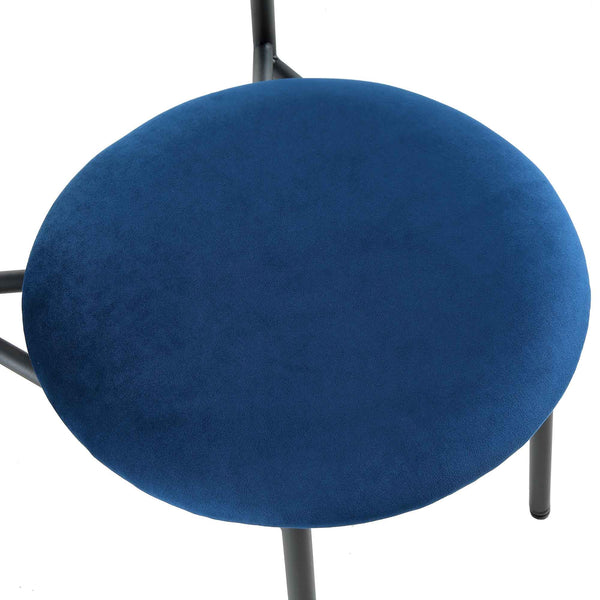 Donna Set of 2 Navy Blue Velvet Dining Chairs